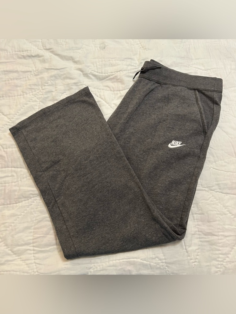 Nike Sportswear Fleece Wide-Leg Pants Womens Plus 2X Gray Advance 15 Fabric
